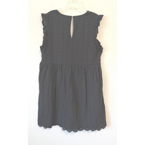 Knox Rose Boho Dress Black Large Eyelet Sleeveless Concert Festival Cottagecore - Picture 2 of 6
